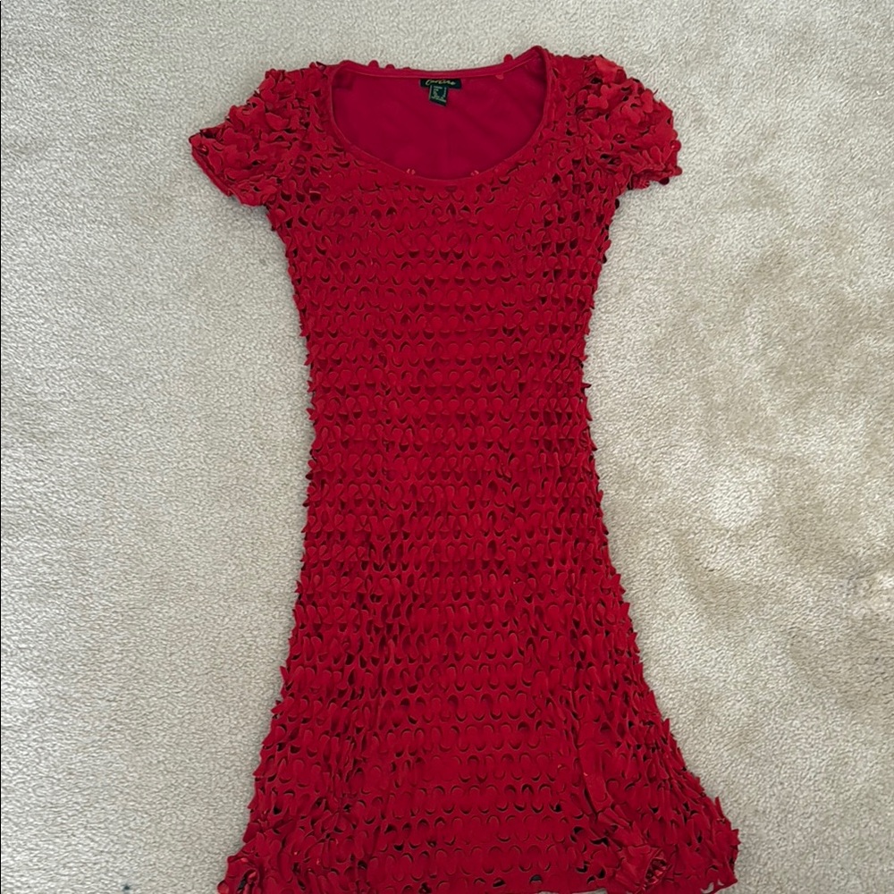 Chic Red Textured Dress
